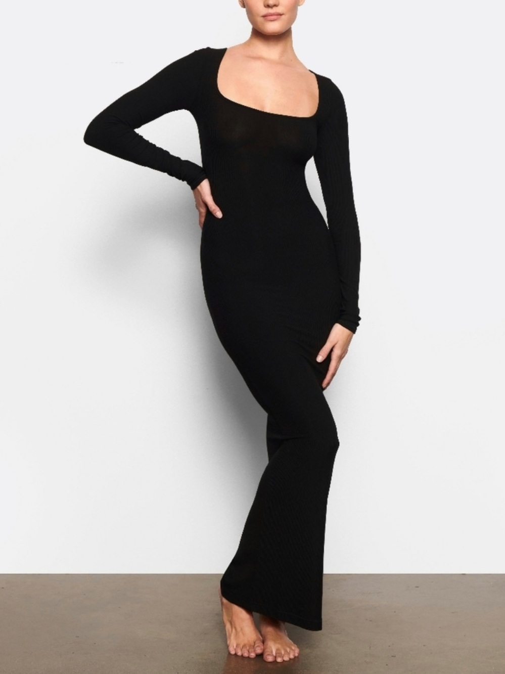 SKIMS Long Sleeve Dress Black Small